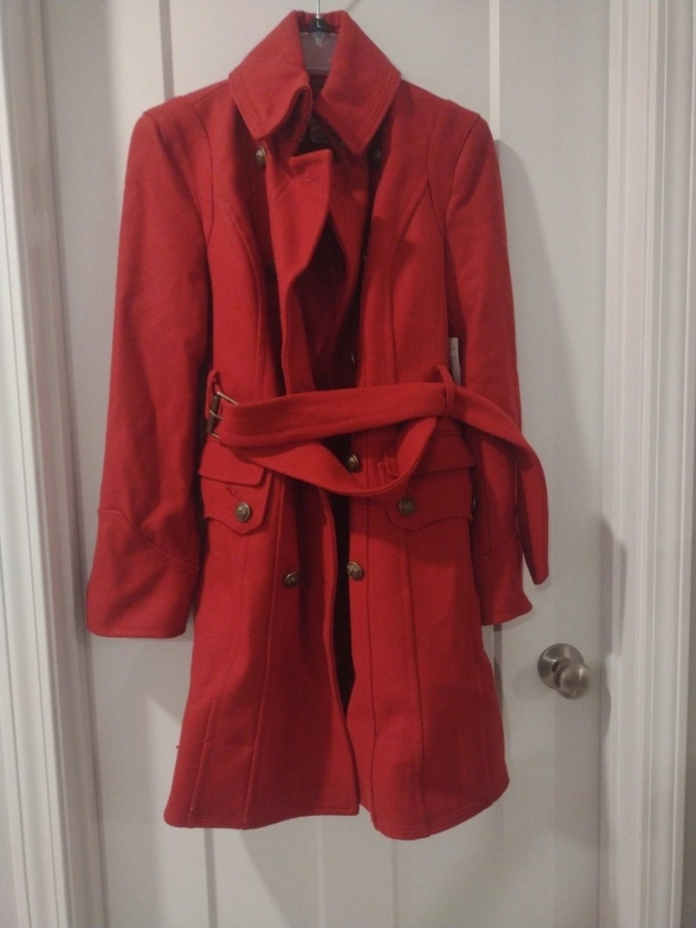 Worthington Red Belted Trench Coat